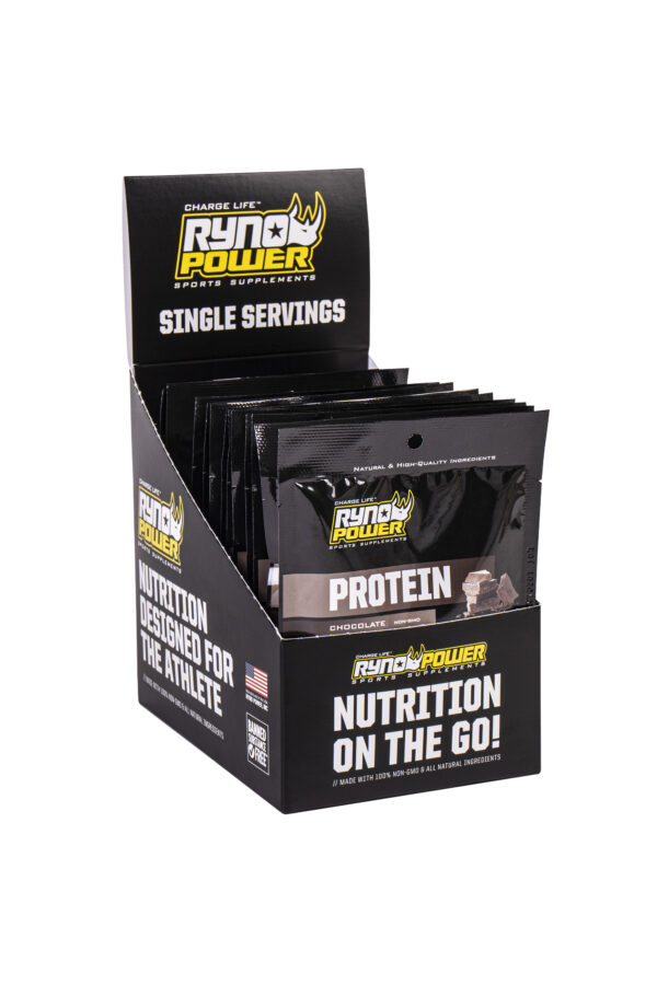 Ryno Power All Natural Whey Protein Singles Caddy (12 porciones) 'Chocolate'