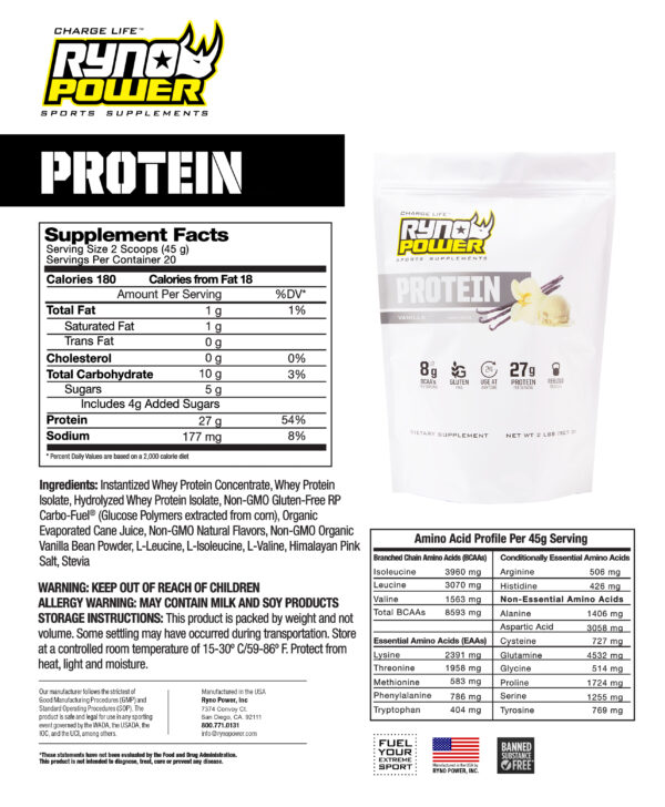 PROTEINA Premium Whey Vainilla Powder 2L Ryno Power - Imagen 3