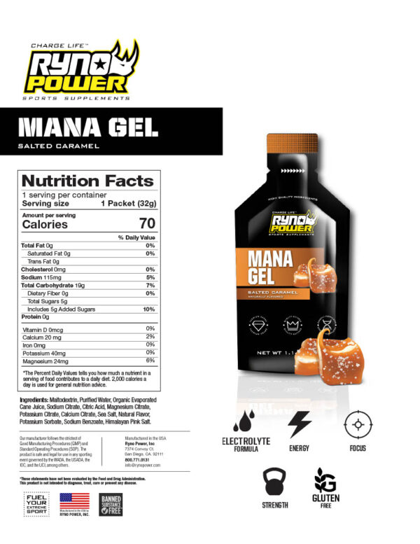 Mana Performance Gel Premium Salted Caramel Ryno Power (32g) - Imagen 5